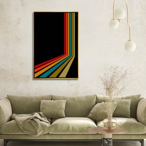 Impresión en lienzo retro de los años 70: arte abstracto moderno de mediados de siglo