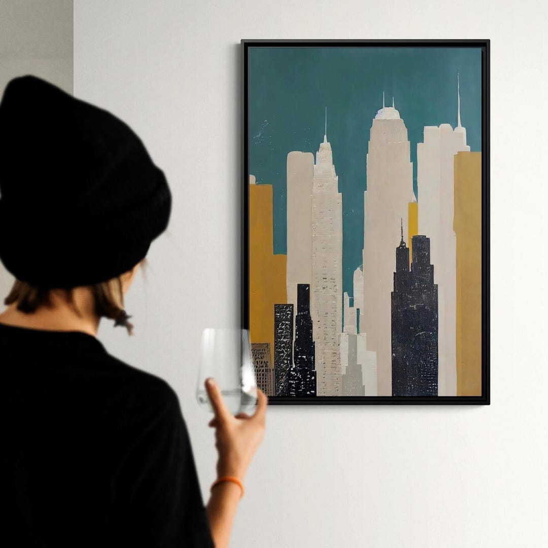 Abstract New York City Skyline Wall Art | Modern Urban Wall Art ...