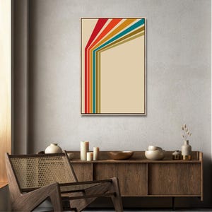 Impresión en lienzo retro de los años 70: arte abstracto moderno de mediados de siglo