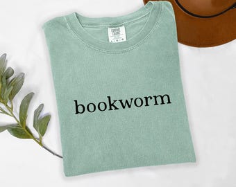 Bookworm Shirt, Minimalist Reader Tee, Book Lover Gift