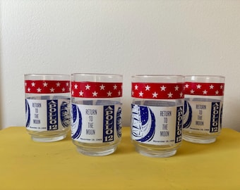 Vintage Apollo 12 1969 Commemorative Glass | Return to the Moon | NASA Space Collectable Tumbler