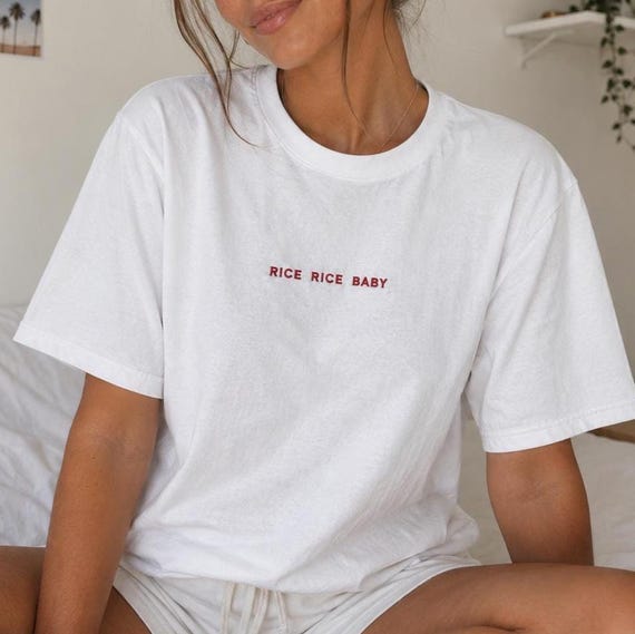 Rice Rice Baby Embroidered England T-Shirt