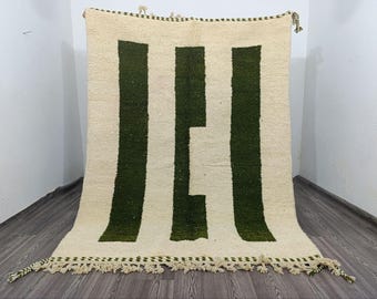 Handmade Beni Ourain Rug: Authentic Moroccan Berber Wool Carpet