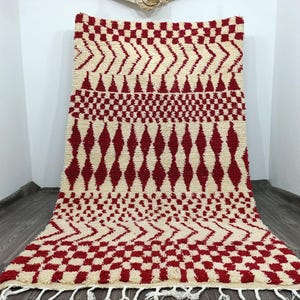 Amazing Multicolored Rug - Custom Fabulous Boujaad Rug -Gaming Room Area Rug, Abstract Multicolored Carpet,Gorgeous red Moroccan Rug