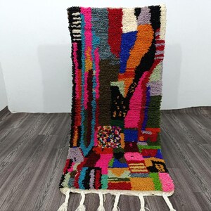 Amazing Multicolored Rug - Custom Fabulous Boujaad Rug -Gaming Room Area Rug, Abstract Multicolored Carpet,Gorgeous red Moroccan Rug