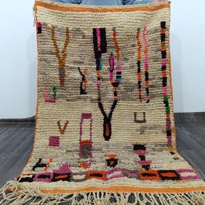 Amazing Multicolored Rug - Custom Fabulous Boujaad Rug, Abstract Multicolored Carpet,Gorgeous red Moroccan Rug,Amazing Multicolored Rug,