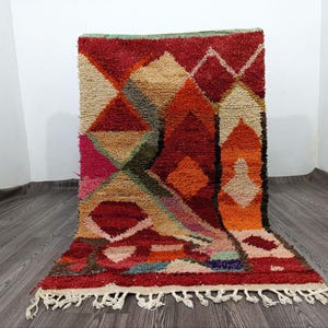 Hand Knotted Beni Ourain Moroccan Rug: 100% Wool Carpet