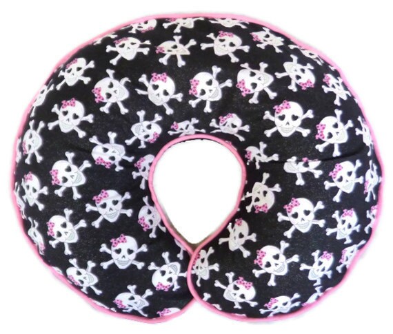 Baby Girl Boppy Pillow Slipcover Girly Skulls Nursing Pillow Etsy