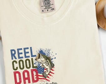 Custom Dad Shirt with Kids Names, Reel Cool Dad Tee, Funny Fishing Shirt, Bass Tee, Gift for Dad, Father's Day Shirt, Fisherman Gift