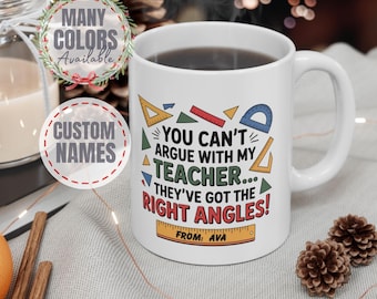 Funny Math Teacher Mug: Personalized Geometry Coffee Cup