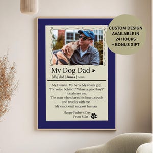 Aangepaste definitieafdruk hond vader: gepersonaliseerd fotocadeau (digitale download)