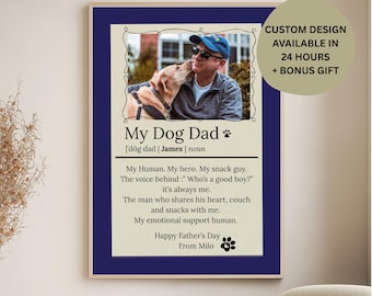 Impresión personalizada con la definición de "Papá Perro": Regalo fotográfico personalizado (descarga digital)