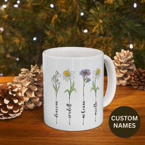 Grandma&#39;s Garden Mug: Custom Birth Flower Gift for Nana
