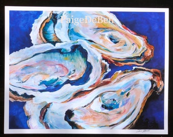 ABSTRACT OYSTER PAINTING ** 11" x14" Print of my original painting by New Orleans artist, Paige DeBell