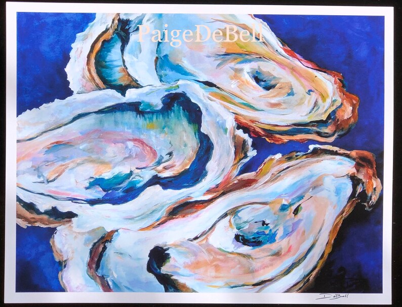 ABSTRACT OYSTER PAINTING 11 X14 Print of My Etsy