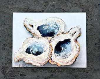 OYSTER SHELLS Painting**Gallery Wrapped Giclee 16” x 20" ** New Orleans artist,Paige DeBell “Felix’s Oysters”