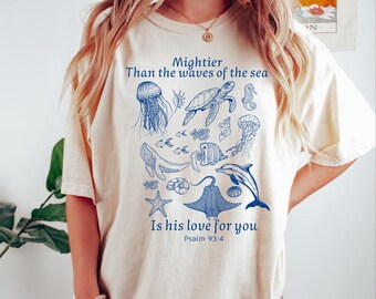Christentum Geschenke Shirt, Retro Ozean Shirt, Bibel Vers Shirt, Wal Shirt, Delphin Shirt, christliche Ästhetik, Glaube Kleidung Jesus Shirt