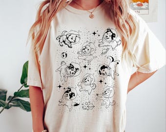 Hunde im Weltraum Shirt, Ästhetisches Vintage Hundeshirt, Retro Hundeshirt, Space Dogs Shirt, Galaxy Shirt, Oversized Shirt, Lustiges Geschenk für Hundeliebhaber