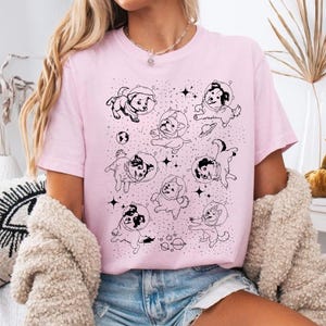 Hunde im Weltraum Shirt, Ästhetisches Vintage Hundeshirt, Retro Hundeshirt, Space Dogs Shirt, Galaxy Shirt, Oversized Shirt, Lustiges Geschenk für Hundeliebhaber Bild 5