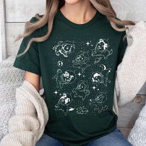 Hunde im Weltraum Shirt, Ästhetisches Vintage Hundeshirt, Retro Hundeshirt, Space Dogs Shirt, Galaxy Shirt, Oversized Shirt, Lustiges Geschenk für Hundeliebhaber Bild 7