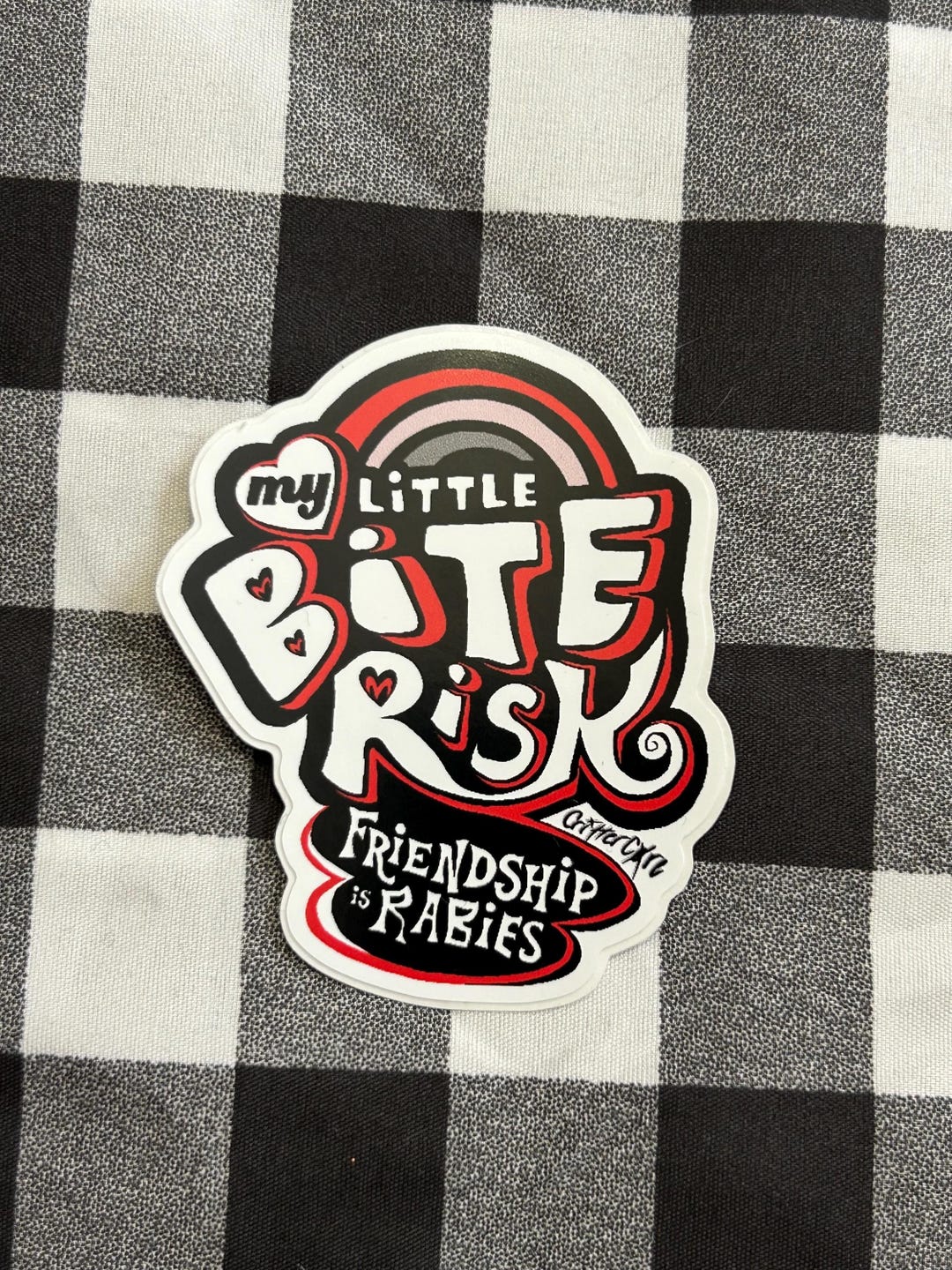 My Little Bite Risk Parody Logo MLP Meme Sticker - Original Vinyl Art ...