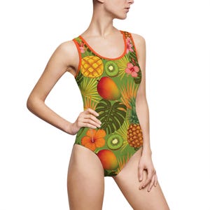 Tropical Fruit One-Piece Swimsuit: Vibrant Summer Beachwear