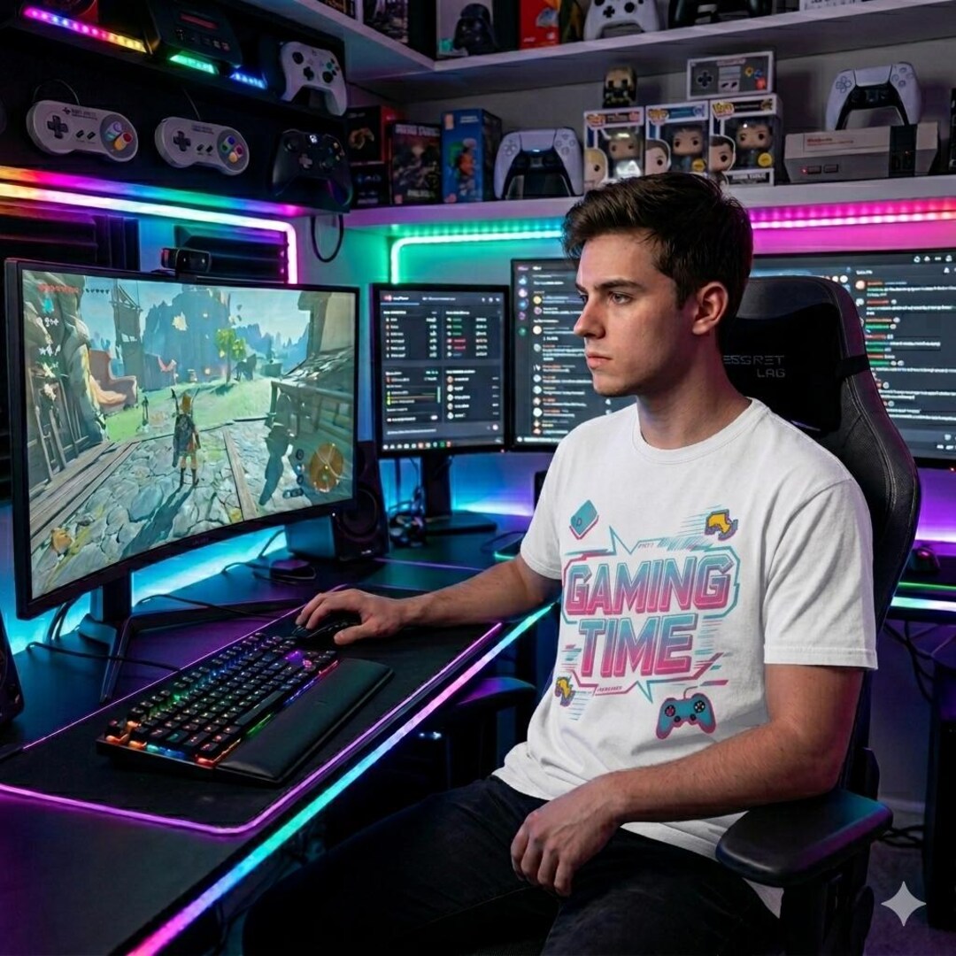 Gaming Time PNG, Retro Neon Gamer Design, Video Game Controller Graphic ...