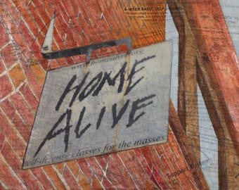 Home Alive - Self Defense for All - The Capitol Hill I Remember - Fine Art Print of Original Mixed-Media Painting by Janet Nechama Miller