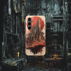 Adeptus Mechanicus Tough Phone Case, Martian Factory Skyline, Machine Spirit, Sacred Technology, Industrial Design
