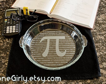 BEST SELLER! PI Please Pie Pi Plate 3.14 - Laser Engraved with Either a Regular or Deep Dish Pie Plate