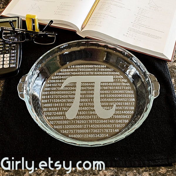 BEST SELLER! PI Please Pie Pi Plate 3.14 - Laser Engraved with Either a Regular or Deep Dish Pie Plate