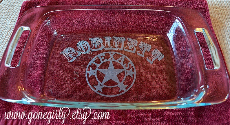 Wheat Field Farm 9x13 Engraved Pyrex Custom Engraved Bakeware. Farmer Gift Kitchen Gift. Usable Art. Baking Gift Free Red Lid image 3