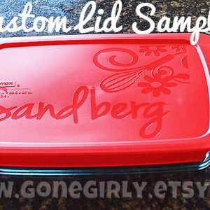 Wheat Field Farm 9x13 Engraved Pyrex Custom Engraved Bakeware. Farmer Gift Kitchen Gift. Usable Art. Baking Gift Free Red Lid image 5