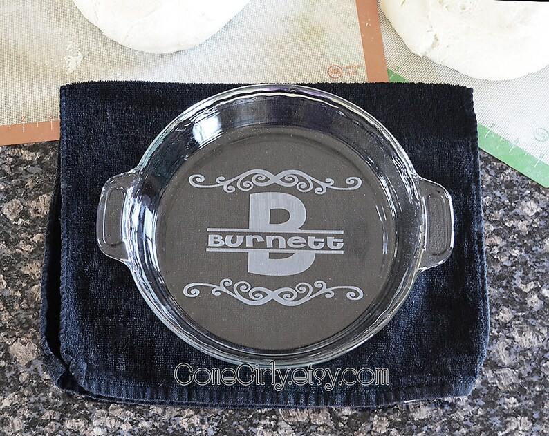 Name Flourish Pie Plate. Custom Engravings. Personalized With Your Name. image 2