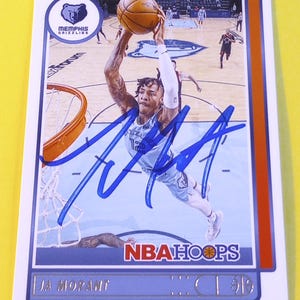 Ja Morant Autographed 2021 Panini NBA Hoops Basketball Card with COA