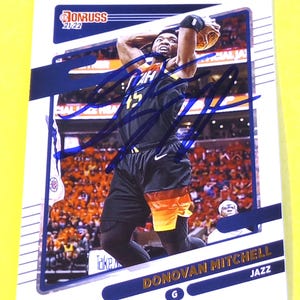 Donovan Mitchell Autographed 2021 Panini Donruss Basketball Card with COA