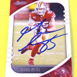 George Kittle Signed Autographed 2020 Panini Absolute NFL Football Card with COA (San Francisco 49ers) Genuine Authentic Real Signature