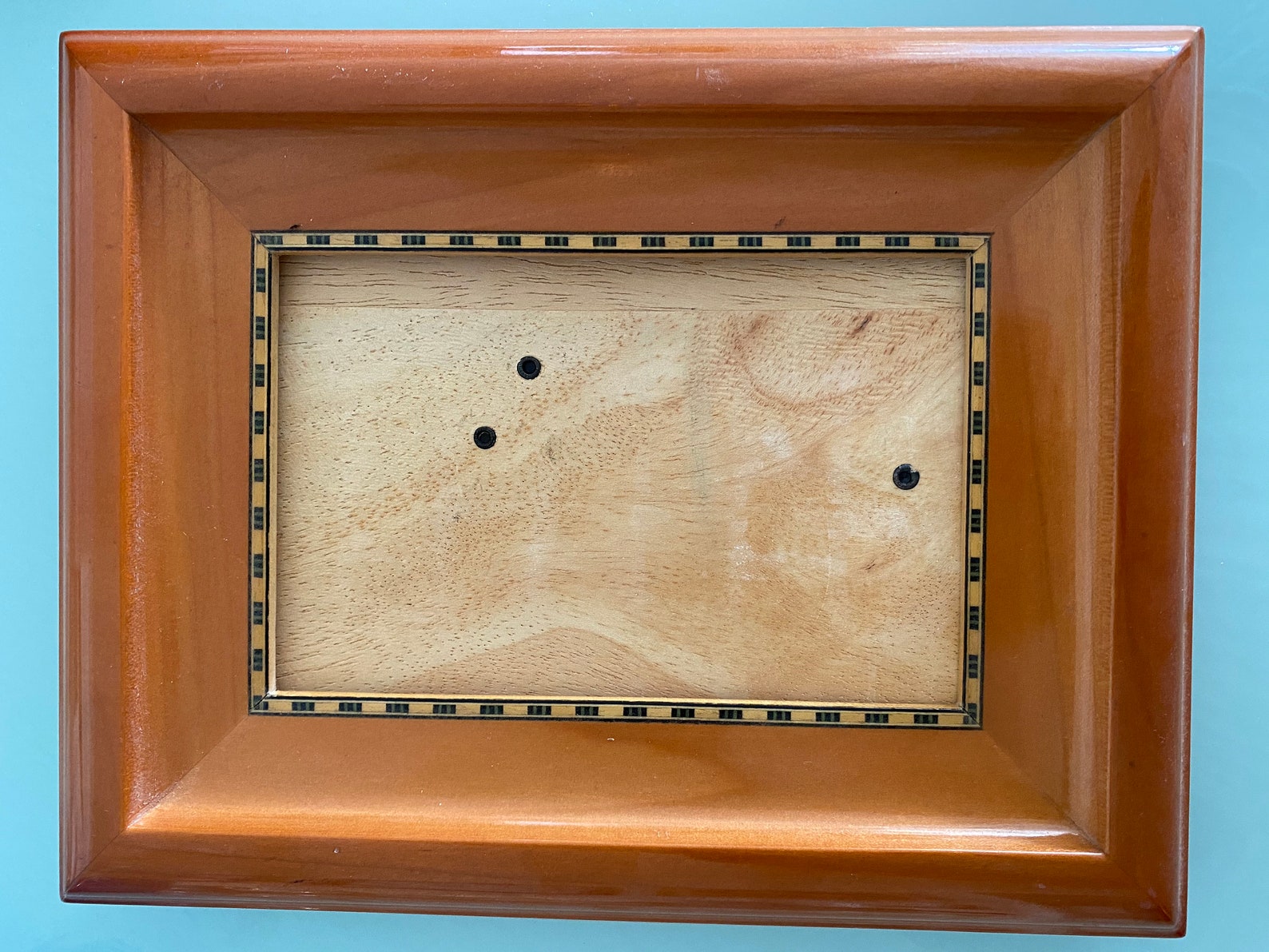 Vintage Wood Recessed Maple Frame With Inner Design Table Top Etsy