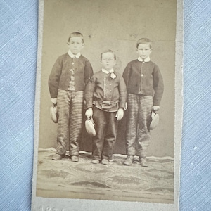 Antique Carte De Visite CDV - Young Boys, Netherlands in Uniforms with Hats c1880
