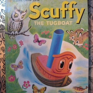 Vintage SCUFFY THE TUGBOAT Little Golden Book Excellent Condition Gertrude Crampton 1983