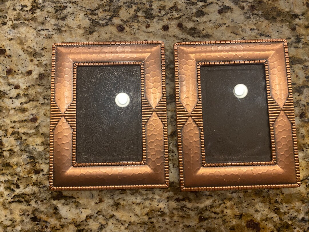 Copper Frame Pair Raised Design Matching Free Standing Picture Frames Etsy