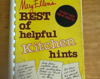 Vintage 1980 Mary Ellen's Kitchen Hints Cookbook, FIRST EDITION