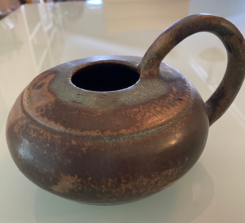 Stoneware Oil Lamp Lamp Pottery Oil Lamp Signed Etsy