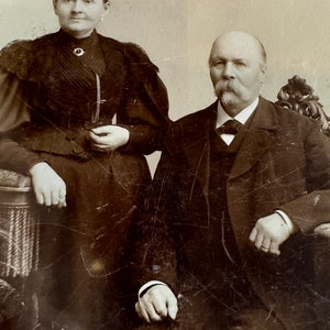 Carte de Visite Victorian Photograph c1880 by Harald Andresen, Dignified Couple Germany and Denmark 2 sides Nice condition