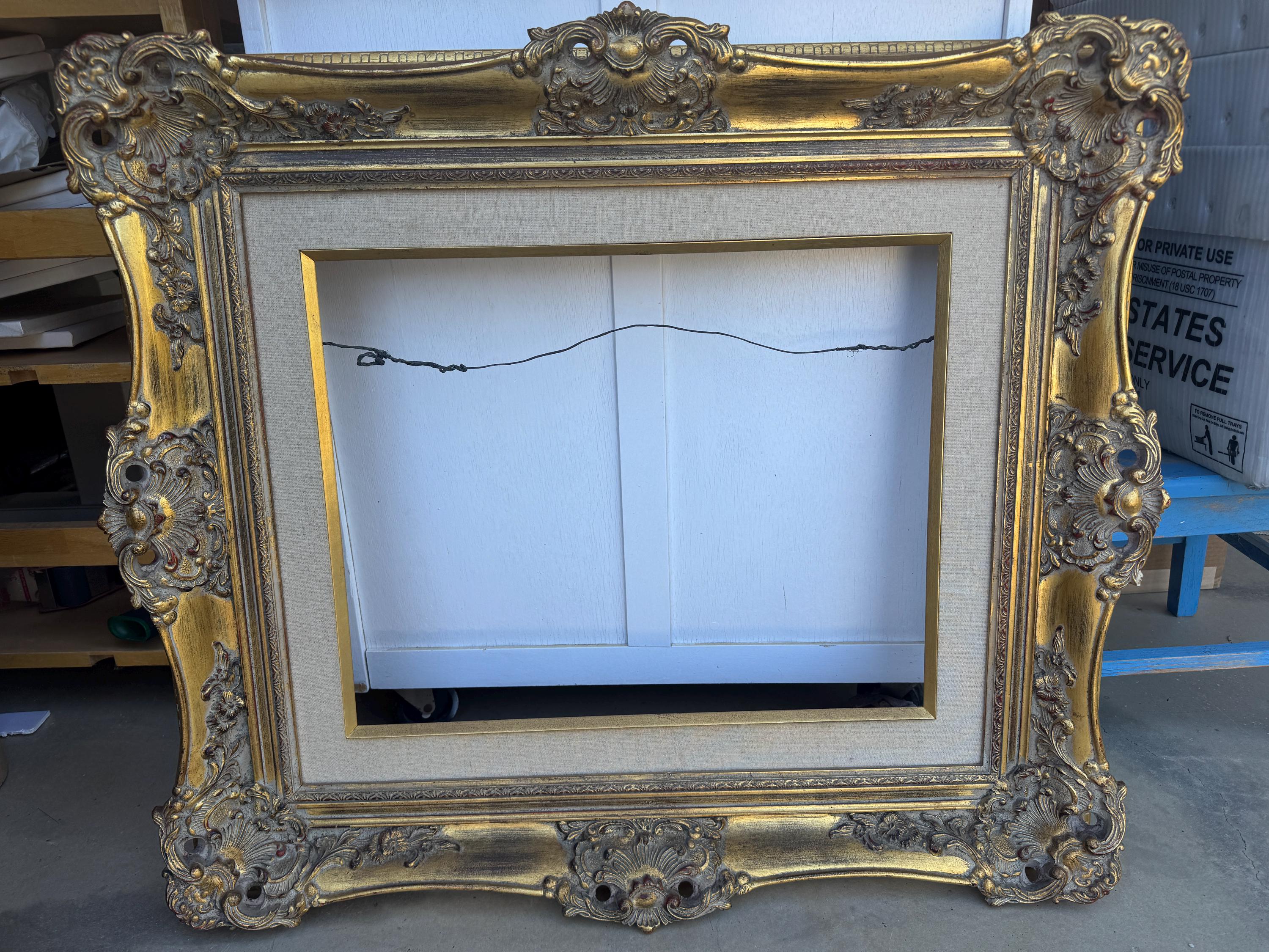 フランス アンティーク 木彫 額縁 フレーム ルイ15世様式 Antique FRENCH LOUIS XV Style Gold Rococo Gilt Frame, 18th Century