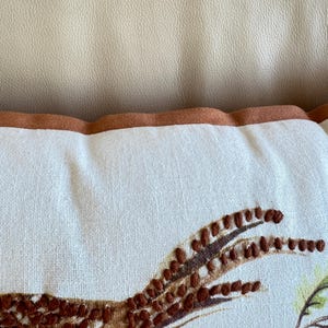 Martha Stewart Matching Pillows Crewel Embroidery, Harvest Decor, with Pheasant 2 pc immagine 5