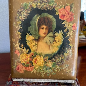 Victorian Antique Celluloid Portrait Standing Album c1880 Amazing Victoriana