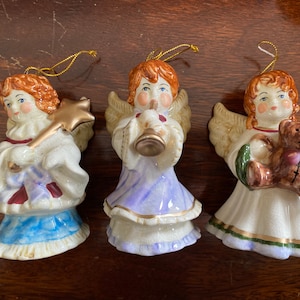 Porcelain Angels Ornaments TRIO