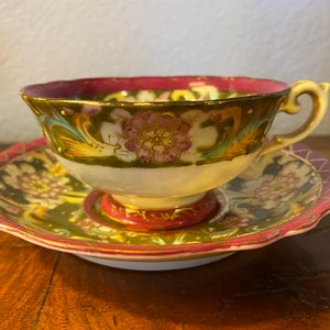 EGGSHELL Cup Saucer Japanese Eggshell Porcelain RARE