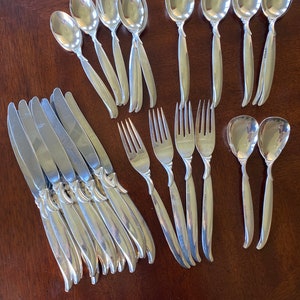 FLAIR Flatware Silverware 10 place settings, 5 pieces per set 1956 Mid Century  50 pc Holiday Gift